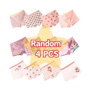Imagem de Shorts Boxer Para Meninas Com Padrão De Desenhos Animados, Confortávei