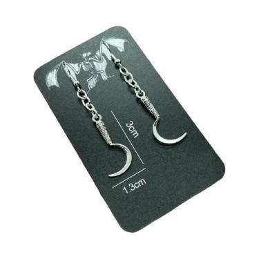 Imagem de Brincos Pendentes Femininos Góticos Prateados Com Espada Longa Medieva