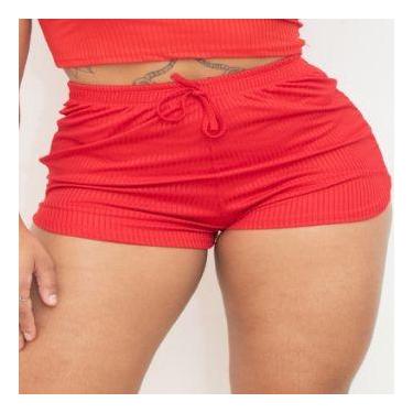 Imagem de Shortinho curto feminino short canelado para academia - barra redonda 