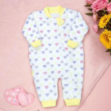 Imagem de Macacão Longo Bebê Pelúcia com Zíper Frontal Era Uma Vez, 3-6M, Creme