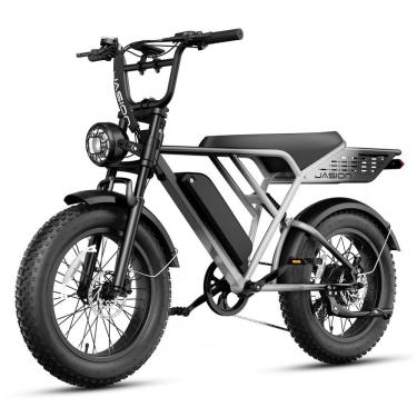 Imagem de Bicicleta elétrica Jasion RetroVolt Pro cinza, pneus 20x4, motor 750W pico 3000W, bater...