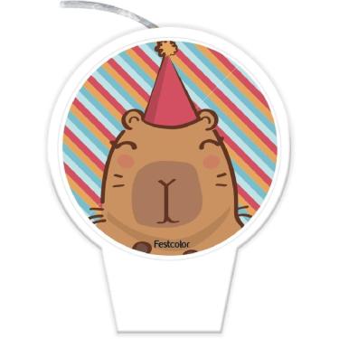 Imagem de Vela Para Aniversário Capivara Plana - Festcolor