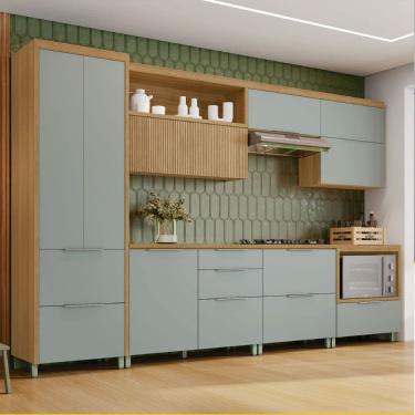 Imagem de Cozinha 7 Pecas com 8 Portas 7 Gavetas Marquesa 350cm em MDF Nesher