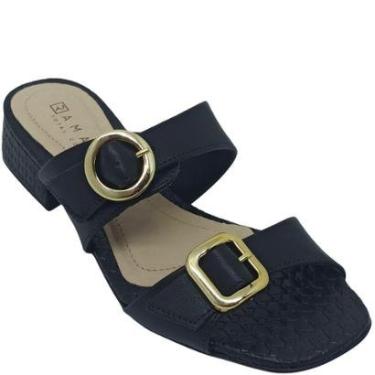 Imagem de Tamanco Ramarim Feminino com Fivela e Salto Rasteiro 3,5cm-Feminino