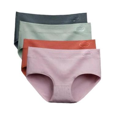 Imagem de Calcinhas De Algodão Antibacterianas Para Mulheres plus Size 4 Peças S