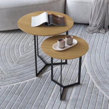 Imagem de Conjunto Mesa Lateral de Canto Trento 57cm X 45cm X 45cm - Previlege