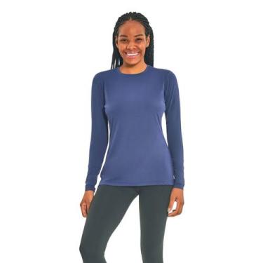 Imagem de Camiseta UvLine Manga Longa Proteção Solar Feminina Térmica -, Azul ma