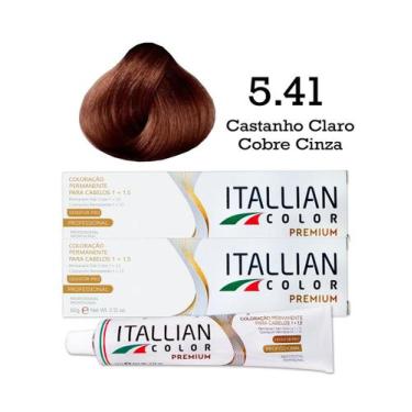 Imagem de 2 Unidades Coloração Itallian Color 5.41 Castanho Claro Cobre Cinza - 