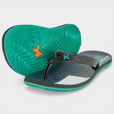 Imagem de Chinelo Kenner Summer Grid Masculino - Preto e Verde - 41, 41
