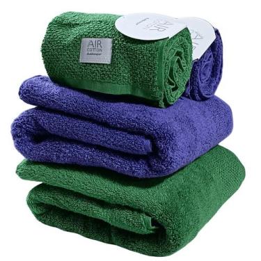 Imagem de Kit 4 Toalhas Buddemeyer Hannah Intense Air Roxo e Verde 2 Banho 2 Ros