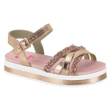 Imagem de Sandalia Infantil Menina Molekinha Plataforma 23051569, Ouro rosado, 3