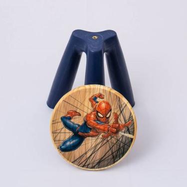 Imagem de Banqueta Infantil Mini Banqueta Homem Aranha Marvel Estrutura Polietileno Assento Madei...