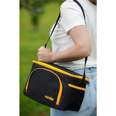 Imagem de Bolsa Térmica 9 Litros Preta Vonder Lona Reforçada 3 Bolsos