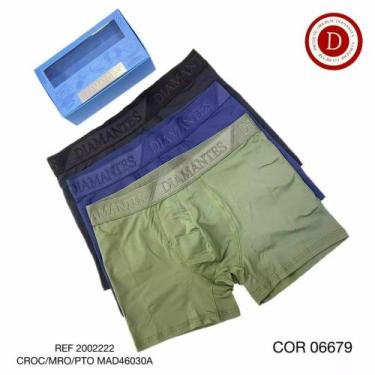 Imagem de Kit 3 cuecas boxer adulto Diamantes Lingerie TAM P