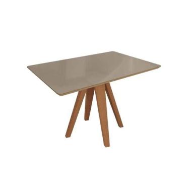 Imagem de Mesa de Sala Jantar Duna Madeira Maciça c/ Tampo Madeirado c/ Vidro 12