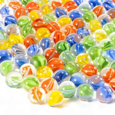 Imagem de 98 Bolinhas de Gude de Vidro Sukh Cat Eye 14 mm e 16 mm, Cores Mistas