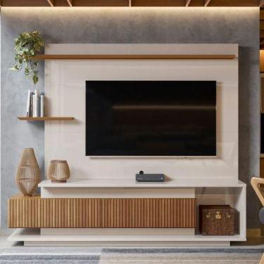 Imagem de Rack Painel Home Estante Istambul Tv Até 65 - Lukaliam, Off White Jequ
