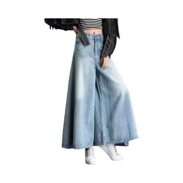 Imagem de Calças Jeans Baggy De Cintura Alta Femininas, Elegantes E Vintage, Est