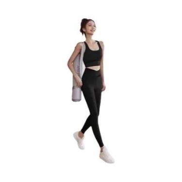 Imagem de Conjunto De Yoga Feminino Em Duas Peças, Roupas De Academia, Leggings,