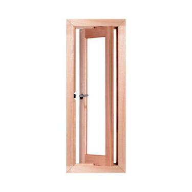 Imagem de Janela Vitro de Madeira Eucalipto Pivotante 30x100x12 cm Vidro Liso (V