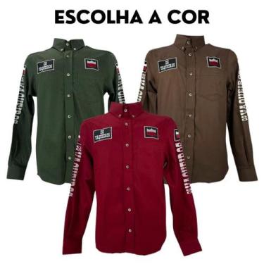 Imagem de Camisa Bordada Country Masculina Os Vaqueiros Competição Cowboy Verde 