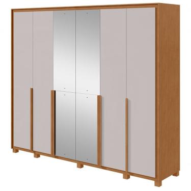 Imagem de Guarda-roupas Casal 6 Portas 6 Gavetas Com Pés 100% Mdf Com 4 Espelhos Imperatore - Lopas
