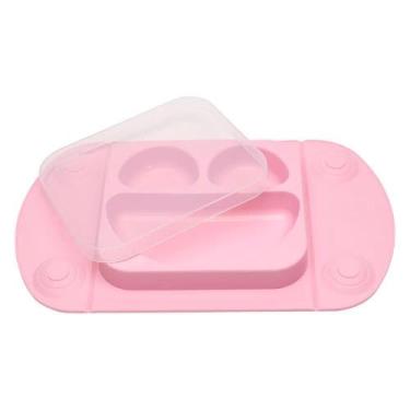 Imagem de Prato de Silicone Para Bebês Mimo Style, Rosa