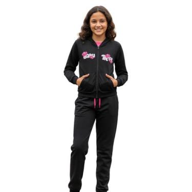 Imagem de Conjunto Meninas Moletom com Capuz Blusa e Calça Inverno - - anjo da m