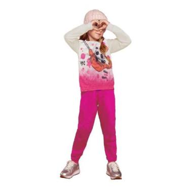 Imagem de Conjunto Moletom Infantil Atacado Calça Inverno Menina 2 A 8 - anjo da