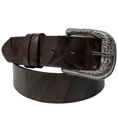 Imagem de Cinto Masculino De Couro Marrom Largo Dawson Dw22, Marrom, 80