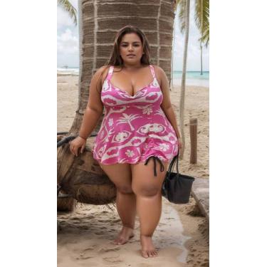 Imagem de Maio Batinha Vestidinho Big Plus Size Bojo Removivel Do TAM 46 ao 64 C