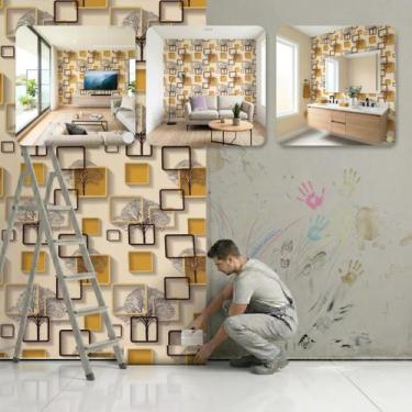 Imagem de 5m X45cm Adesivo Para Parede Revestimento Impermeável Arvore - Papel d