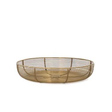 Imagem de Centro de Mesa Decorativo em Metal Dourado 32cm 21944 Mart