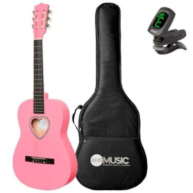 Imagem de Violão acústico myth nylon 3/4 pink heart mt34n 
