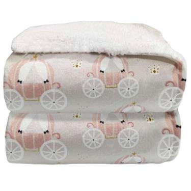 Imagem de Cobertor Laço Bebê Sherpa 70x100 cm Carruagem Bege - 51359