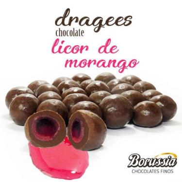 Imagem de Confeito Licor de Morango Borússia Chocolates Quantidade:Pote com 150g