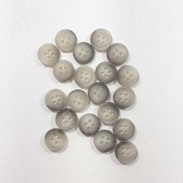 Imagem de Botão Cinza 10mm 4 Furos Plástico ABS Fosco 50Un 100Un 200Un confecção