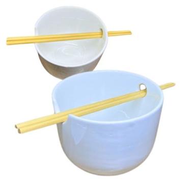 Imagem de Kit 6 Tigela para Poke com Hashi 500mL Branco Sapporo - Cermica Sappor