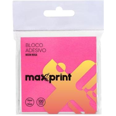 Imagem de Bloco de Recado Autoadesivo 76X76MM Rosa Neon 100F - Maxprint