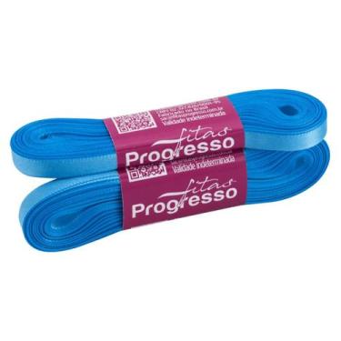Imagem de Fita de Cetim Progresso 7mm - Nº 1 c/ 10 metros - Azul Médio