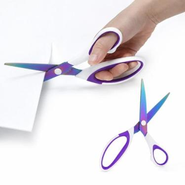 Imagem de Tesoura Titanium Multiuso 21cm Cabo Emborrachado Corte Reto Para Artes