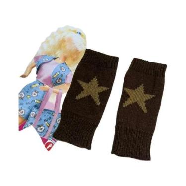 Imagem de Luvas De Inverno Y2K Quentes E Grossas De Malha Com Estrela De Cinco P