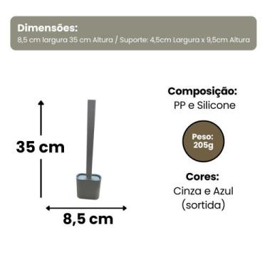 Imagem de Escova Sanitária Limpeza Vaso Higienizador Suporte Plástico Resistente
