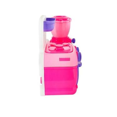 Imagem de Mini Cozinha Infantil Rosa com Fogão, Forno, Liquidificador, Espátula 