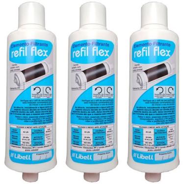 Imagem de Kit 3 Filtros Flex Originais P/ Purificador Acquaflex Libell