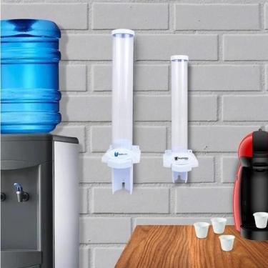 Imagem de Kit Corporativo Porta Copos Água e Café Nobre Branco