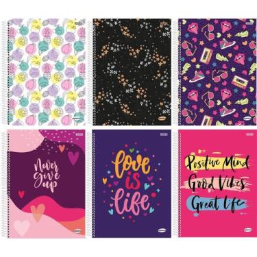 Imagem de Caderno Espiral Capa Dura 1 Matéria - 96 Folhas - Feminino New Kbom - 