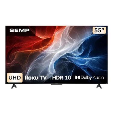 Imagem de Smart TV Semp 55S62R S62E 55 Polegadas 4K Ultra HD LED Roku TV Preto Bivolt