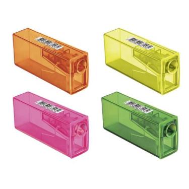 Imagem de Apontador De Lapis FABER CASTELL Neon Com Deposito - Kit 4un - Faber-C