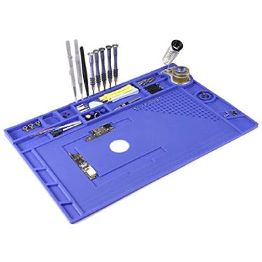 Imagem de Tapete de solda com isolamento magnético de silicone para reparação de reparação de estação de solda resistente ao calor, tapete grande de reparo eletrônico para computador, laptop, tablet, telefone e mais